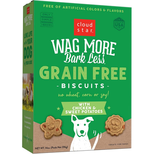 Wag More Bark Less Crunchy Grain Free Chicken Sweet Potato Dog Treats 14oz - Poudre Pet & Feed Supply
